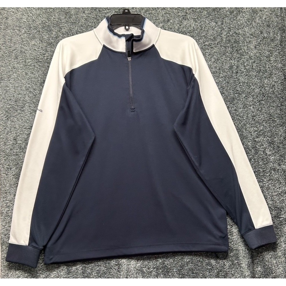 Ping Mens Size L Blue Long Sleeve Sensorwarm 1/4 Zip Athletic Shirt (K8)